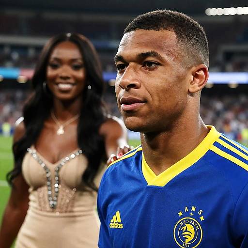 Dynamic Sports Portrait with Crowd Background