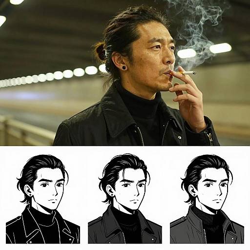 Stylish Asian Man in Urban Underpass