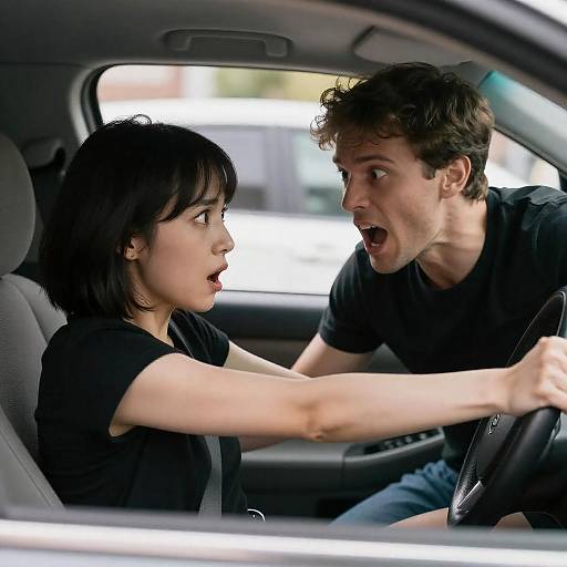 Dramatic Car Confrontation in Daylight