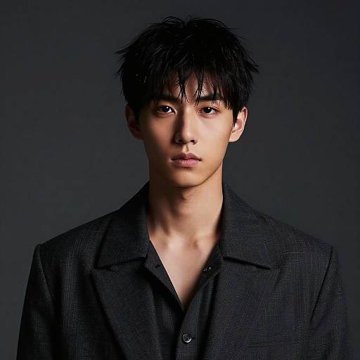 Asian Male Model with Fringe Haircut
