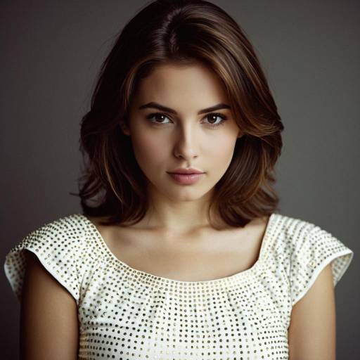 Elegant woman in white gold dress