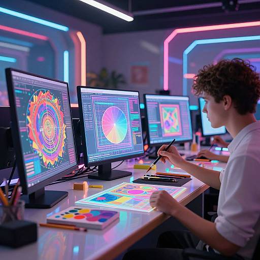 Futuristic AI Art Studio