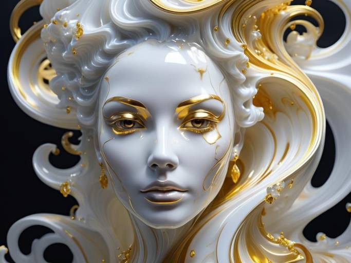 Elegant Abstract Female Face Sculpture