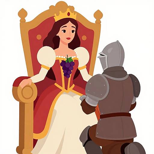 Queen Grape and Knight Cartoon