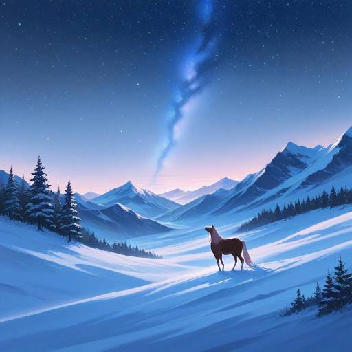 Graceful Arabian Horse Under Starry Night Graceful Arabian Horse Under Starry Night