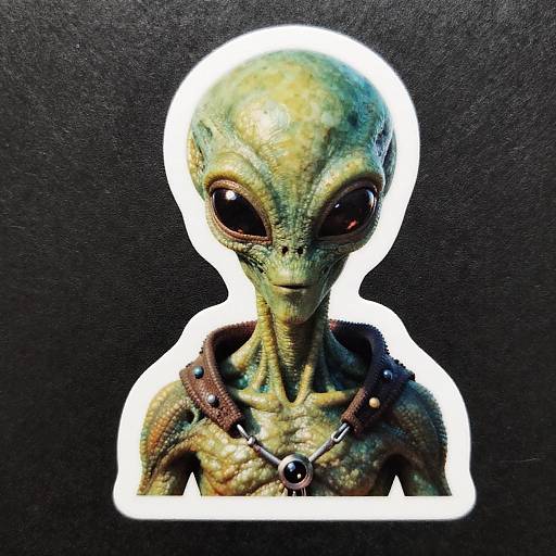 Realistic Surreal Alien Sticker Photo
