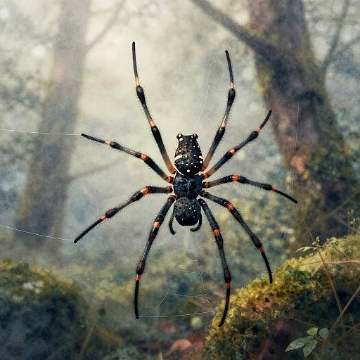 Ethereal Silk Spider in Foggy Woodland