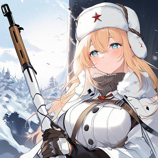 Illustration of Mosin-nagant (girls' frontline), girls' frontline in the style of Poprication