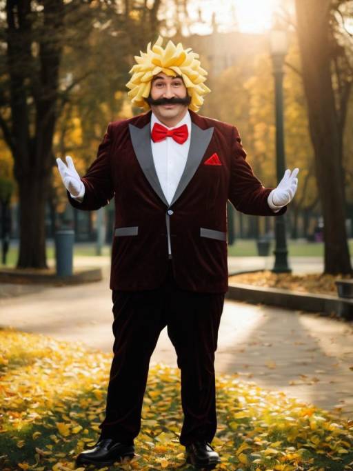 Man in Humorous Show Character Costume