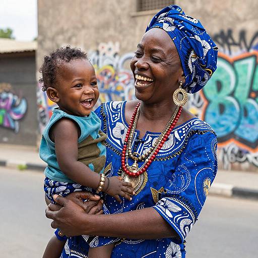 Joyful Portrait of an African Mother