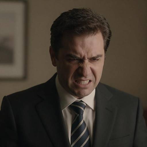 Angry Middle-Aged Man in Suit