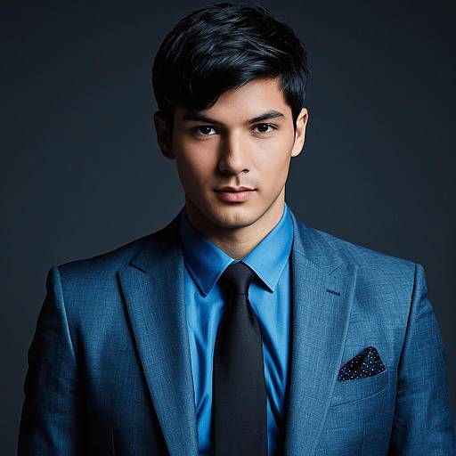 Young man in stylish blue suit
