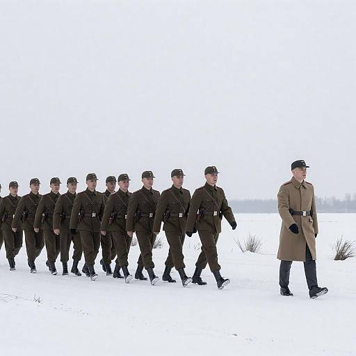 Winter Soldiers in Snowy Landscape