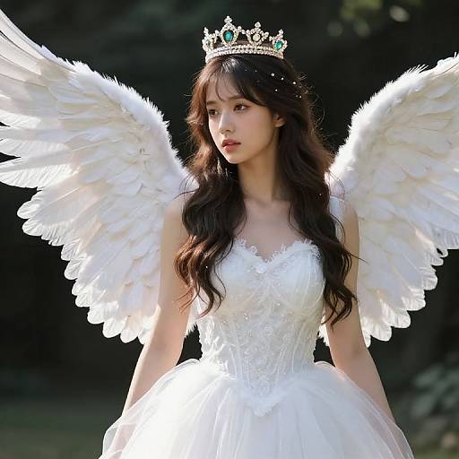 Female Angel with White Wings