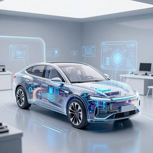 Transparent Electric Car AI Illustration