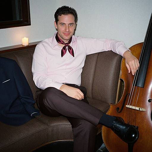 Stylish Man in Cozy Jazz Booth