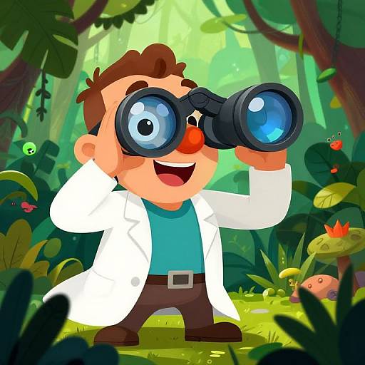 Adventurous Scientist in Jungle