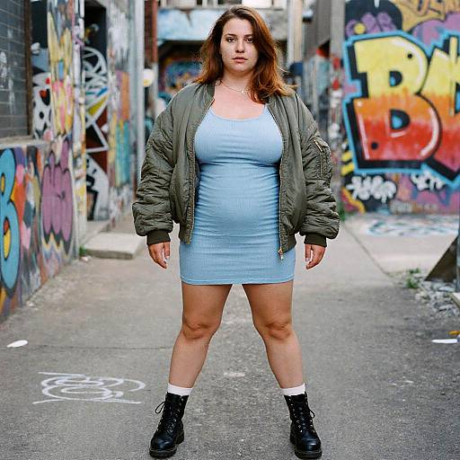 Plus-Size Woman in Urban Streetwear