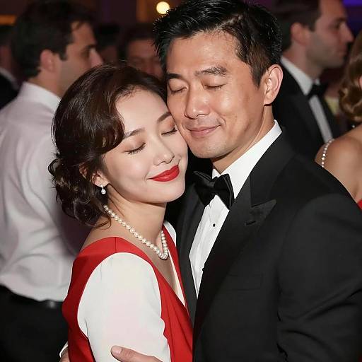 Couple Embracing at Elegant Party