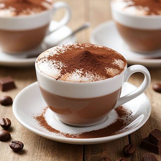 Elegant Mochas in Ceramic Cups