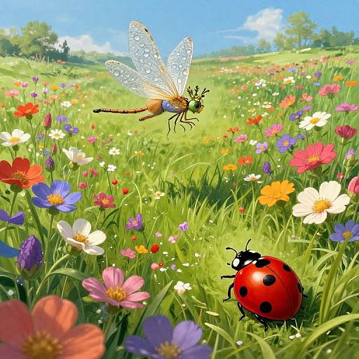 Dragonfly Princess in Wildflower Meadow