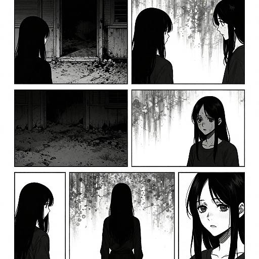 Disturbing Monochrome Manga Horror Scenes