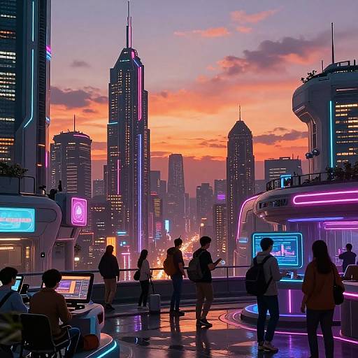 Iwanna Futuristic Cyberpunk Cityscape