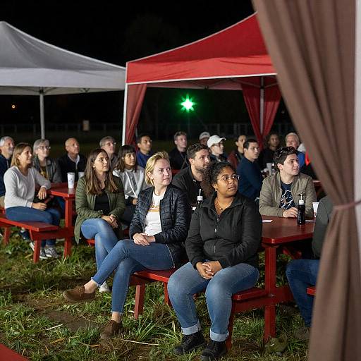 Nighttime Outdoor Gathering Under Star Lights