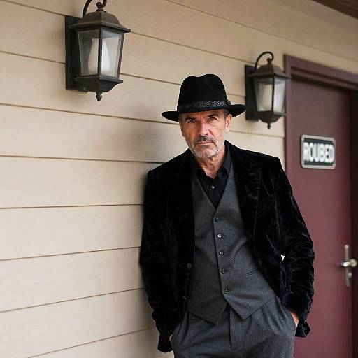 Rugged Man in Velvet Jacket Portrait