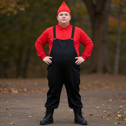 Chubby Man Halloween Costume Outdoors