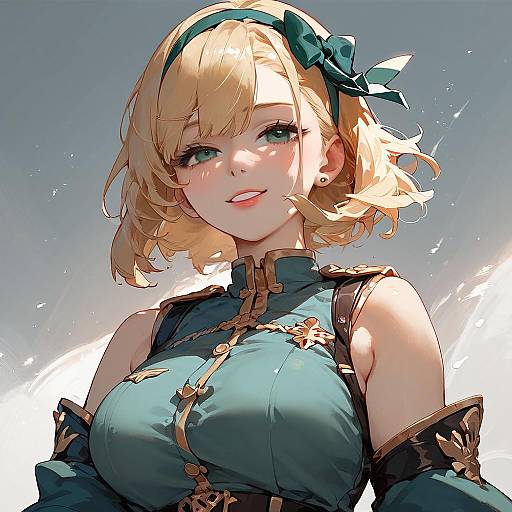 Blonde Anime Girl in Military Uniform