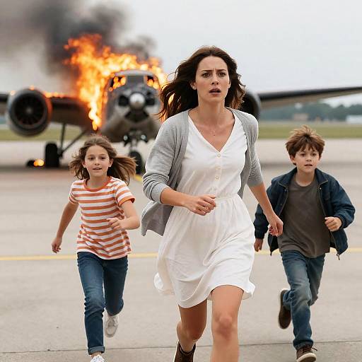 Dramatic Escape from Burning Airplane