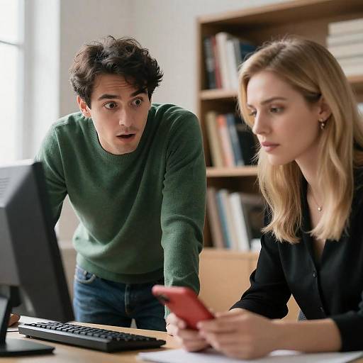 Surprised Encounter in the Office