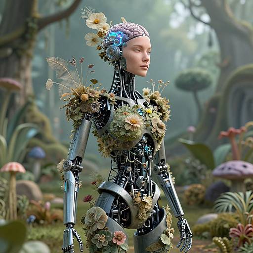 Biomechanical Woman with Cyber Dryads