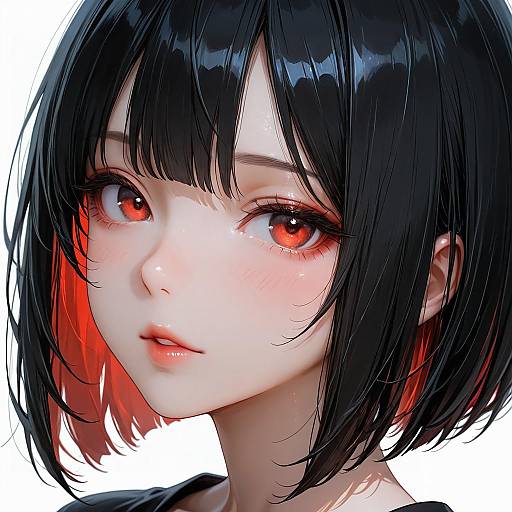 Vibrant Bob Cut Girl Portrait
