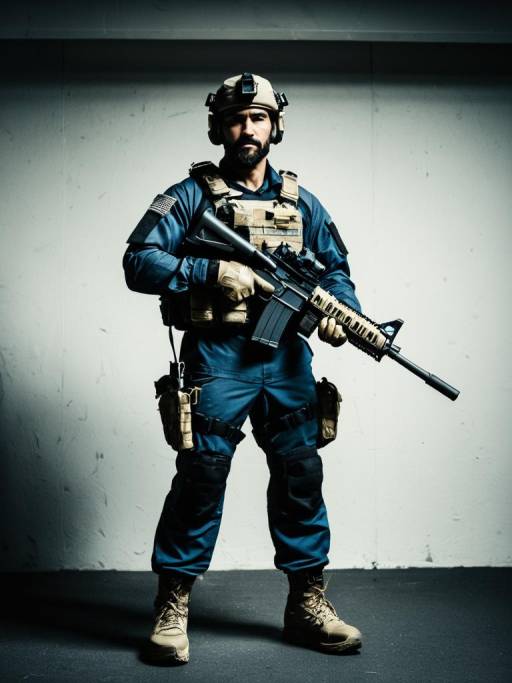 Man in Seal Team Six Raid Costume Full Body