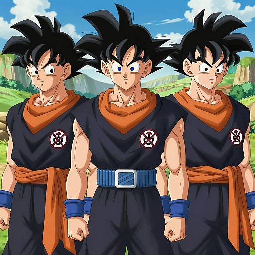 Three Android 17 Anime Characters from Dragon Ball