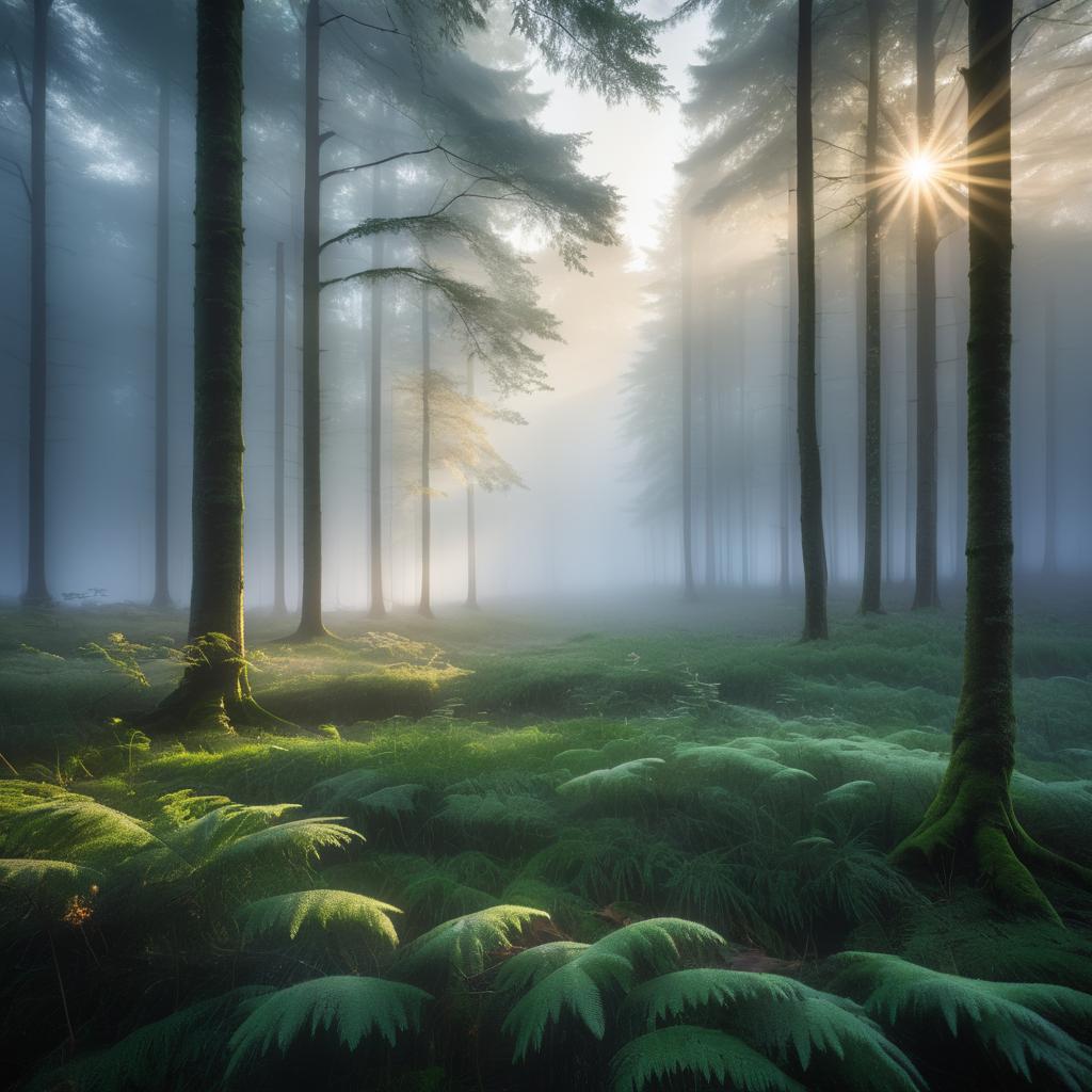 Misty Forest at Dawn Photograph