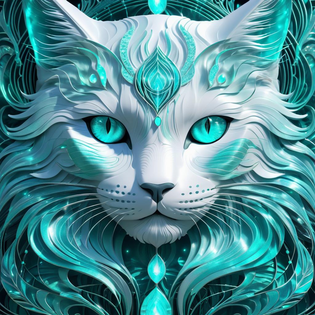 Surreal Cat Awakening with Soundwaves