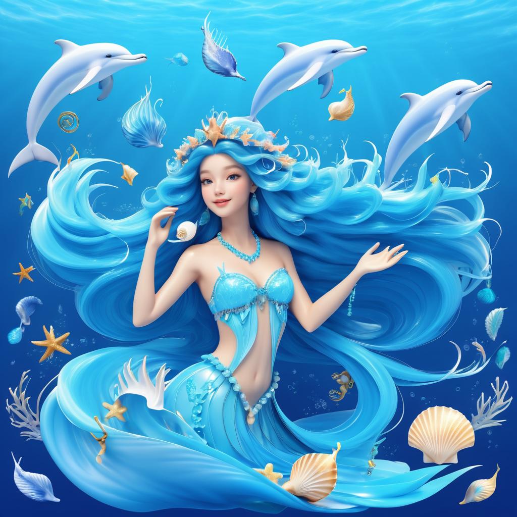 Whimsical Dolphins and Mermaids Concept Art