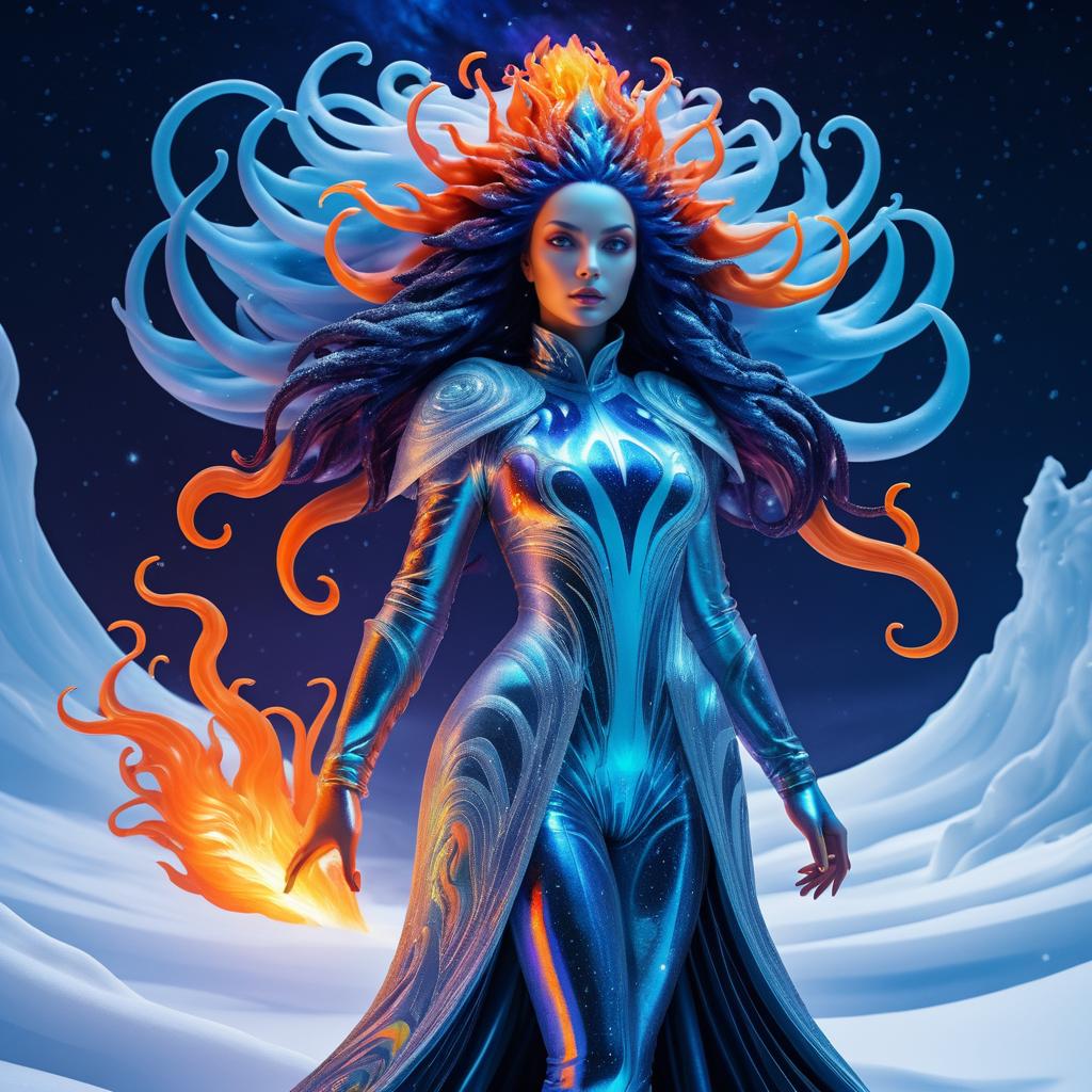 Volcanic Goddess in Ice-Space Suit