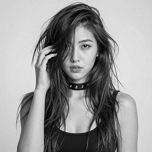 Moody Black-and-White Portrait of a Woman