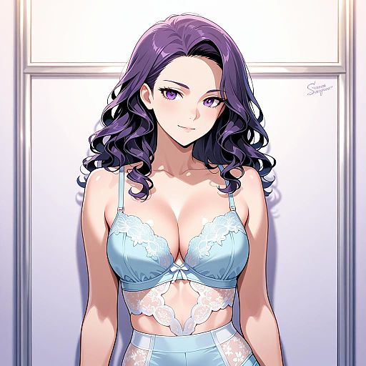 Confident Sportswoman in Lace Lingerie