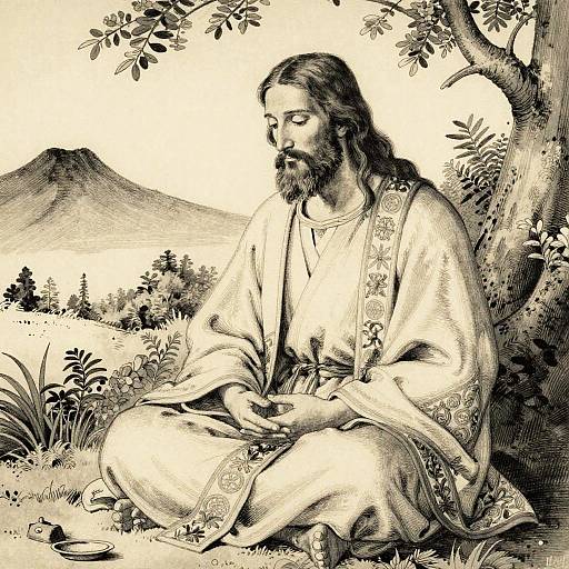 Jesus in Gethsemane by Hokusai