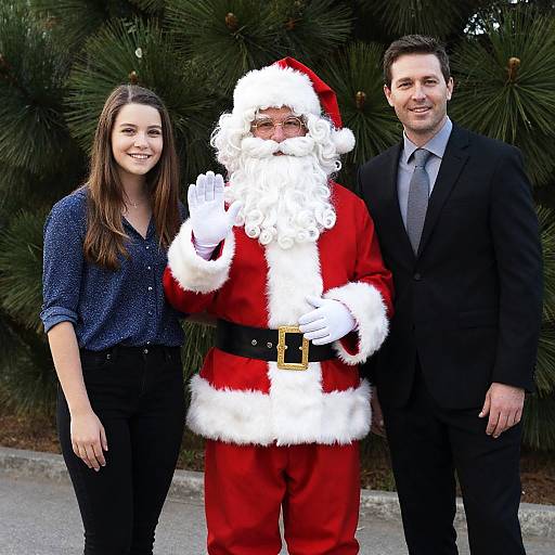 Festive Outdoor Gathering with Santa Claus