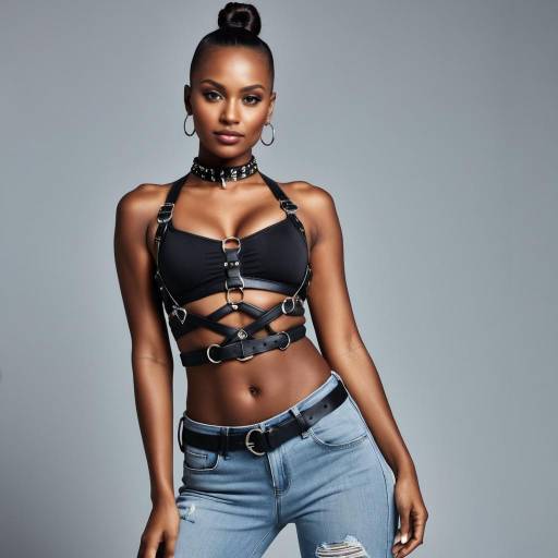 Confident woman in edgy outfit