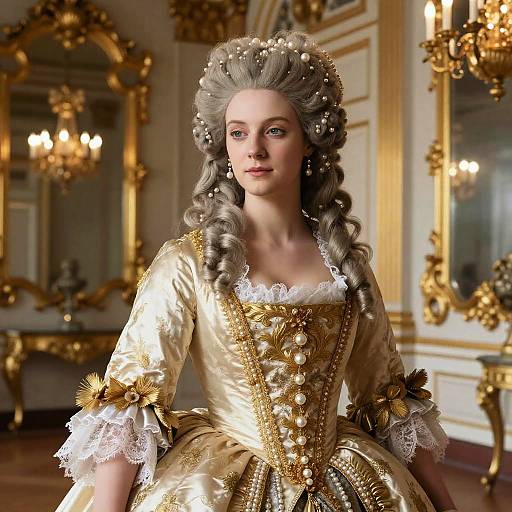 Baroque Woman in Elaborate Dress