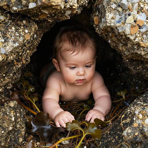 Cozy Baby Seal in Natural Cave