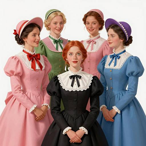 Five Women in Period Costumes