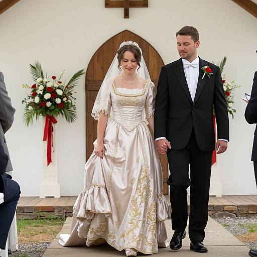 Vintage Bridal Portrait in Rustic Chapel